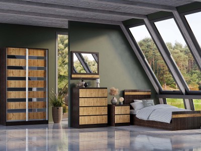 Спален комплект IDA (венге/дъб апелачи)